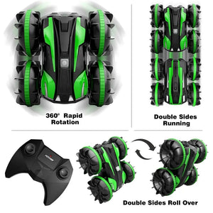 Planet Gates 2.4G Amphibious Stunt Remote Control Vehicle Double Sided Tumbling Climbing RC Stunt Car Children's Electric Toy Christmas Gifts