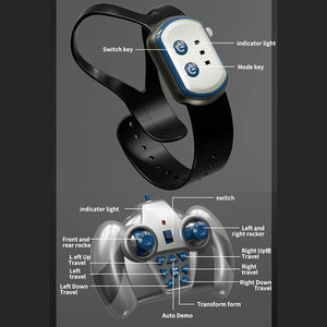 Planet Gates 2.4G Mini Gesture Induction Twist Car Light Electric RC Toy Deformation Car Kid Drift Stunt Remote Control Off-road Vehicle