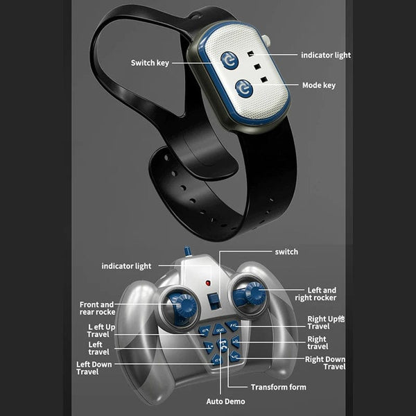 Planet Gates 2.4G Mini Gesture Induction Twist Car Light Electric RC Toy Deformation Car Kid Drift Stunt Remote Control Off-road Vehicle