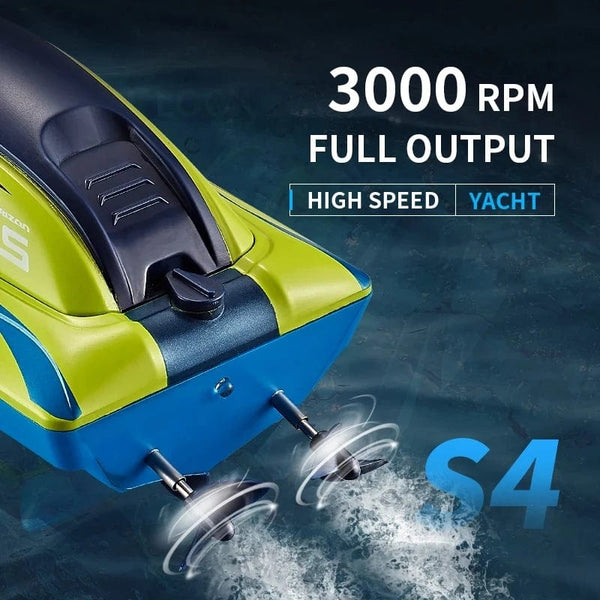 Planet Gates 2.4G RC Boat S4 15km/h Dual Motor Waterproof High-speed Boat Summer Outdoore Water Remote Control Ship Toys Gift for Boys Girls