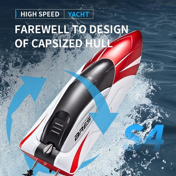 Planet Gates 2.4G RC Boat S4 15km/h Dual Motor Waterproof High-speed Boat Summer Outdoore Water Remote Control Ship Toys Gift for Boys Girls