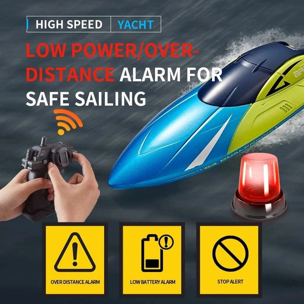 Planet Gates 2.4G RC Boat S4 15km/h Dual Motor Waterproof High-speed Boat Summer Outdoore Water Remote Control Ship Toys Gift for Boys Girls