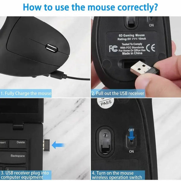 Planet Gates 2.4G Recharge Vertical Ergonomic Gaming Mouse Wireless Rechargeable Gamer Mause Kit Optical 2.4G Mouse Computer PC Laptop Desktop USB Mice