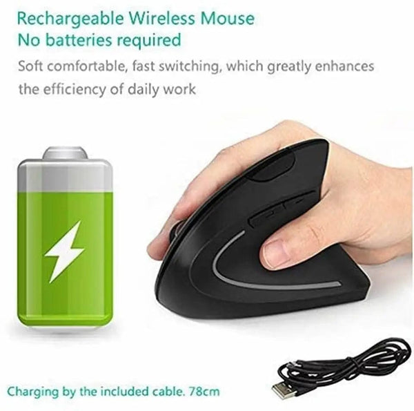 Planet Gates 2.4G Recharge Vertical Ergonomic Gaming Mouse Wireless Rechargeable Gamer Mause Kit Optical 2.4G Mouse Computer PC Laptop Desktop USB Mice