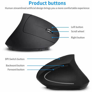 Planet Gates 2.4G Recharge Vertical Ergonomic Gaming Mouse Wireless Rechargeable Gamer Mause Kit Optical 2.4G Mouse Computer PC Laptop Desktop USB Mice