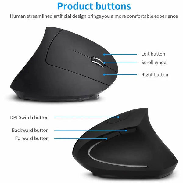 Planet Gates 2.4G Recharge Vertical Ergonomic Gaming Mouse Wireless Rechargeable Gamer Mause Kit Optical 2.4G Mouse Computer PC Laptop Desktop USB Mice