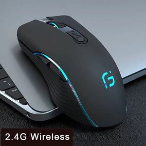 Planet Gates 2.4G Wireless black Wireless Mouse Rechargeable Bluetooth Silent Ergonomic Computer 2400 DPI For iPad Mac Tablet Macbook Air Laptop PC Gaming Office