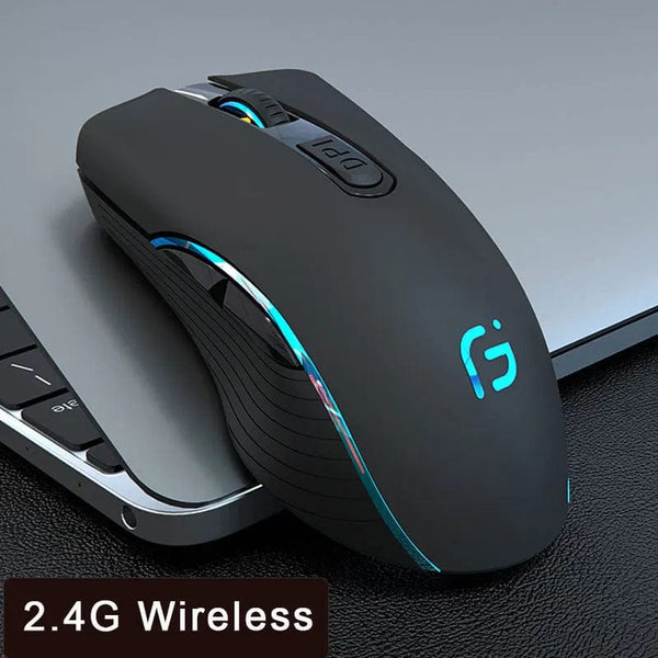 Planet Gates 2.4G Wireless black Wireless Mouse Rechargeable Bluetooth Silent Ergonomic Computer 2400 DPI For iPad Mac Tablet Macbook Air Laptop PC Gaming Office