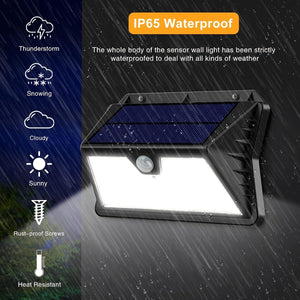 Planet Gates 2/4Packs Outdoor Solar Light With Motion Sensor, 185 LED 3 Modes Outdoor Solar Light 1800mAh Waterproof LED Outdoor Wall Light For, Garden, Patio, Garage, Front Door, Pool, Steps, Fence