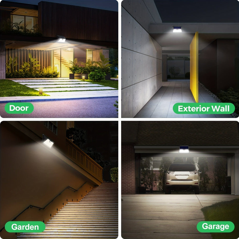 Planet Gates Cold White / 4Pack 2/4Packs Outdoor Solar Light With Motion Sensor, 185 LED 3 Modes Outdoor Solar Light 1800mAh Waterproof LED Outdoor Wall Light For, Garden, Patio, Garage, Front Door, Pool, Steps, Fence