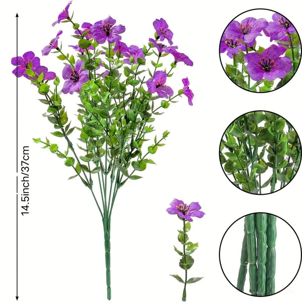 Planet Gates 2/4pcs, Artificial Flowers, Yellow Bulk Outdoor UV Resistant Fake Plants For Outside No Fade Fall Flowers Greenery Shrubs For Hanging Basket Planters, Window Outdoor Garden Yard Decor, Home Room Scene Decor