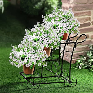 Planet Gates 2/4pcs, Artificial Flowers, Yellow Bulk Outdoor UV Resistant Fake Plants For Outside No Fade Fall Flowers Greenery Shrubs For Hanging Basket Planters, Window Outdoor Garden Yard Decor, Home Room Scene Decor