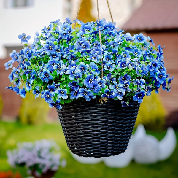 Planet Gates 2/4pcs, Artificial Flowers, Yellow Bulk Outdoor UV Resistant Fake Plants For Outside No Fade Fall Flowers Greenery Shrubs For Hanging Basket Planters, Window Outdoor Garden Yard Decor, Home Room Scene Decor