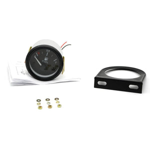 Planet Gates 2" 52mm Fuel Level Gauge Car Meter White LED Light Black Rim Automotive Gauges 12V