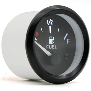 Planet Gates 2" 52mm Fuel Level Gauge Car Meter White LED Light Black Rim Automotive Gauges 12V