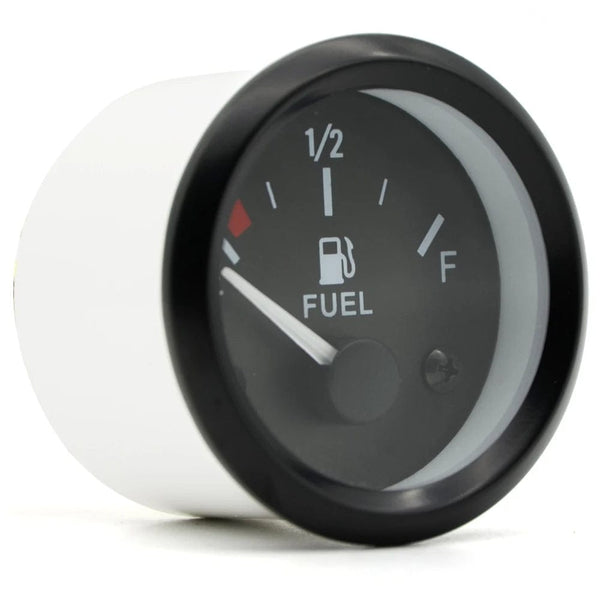 Planet Gates 2" 52mm Fuel Level Gauge Car Meter White LED Light Black Rim Automotive Gauges 12V