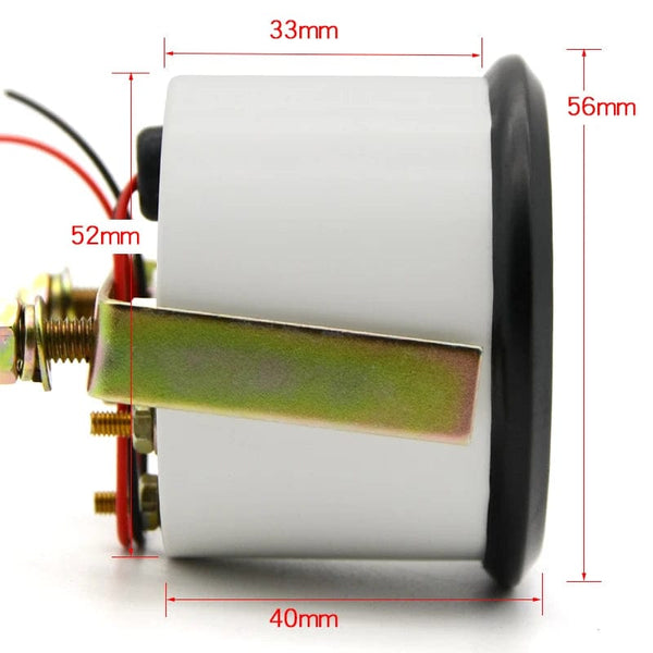 Planet Gates 2" 52mm Fuel Level Gauge Car Meter White LED Light Black Rim Automotive Gauges 12V