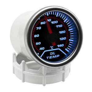 Planet Gates 2" 52mm Universal 12V LED Smoke Len -1~0~2 BAR Turbo Boost Gauge Meter / Turbo Boost Meter with White LED Backlight For 12V Car