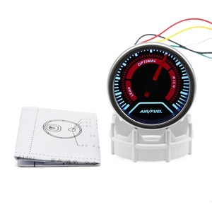 Planet Gates 2" 52mm Universal 12V LED Smoke Len -1~0~2 BAR Turbo Boost Gauge Meter / Turbo Boost Meter with White LED Backlight For 12V Car