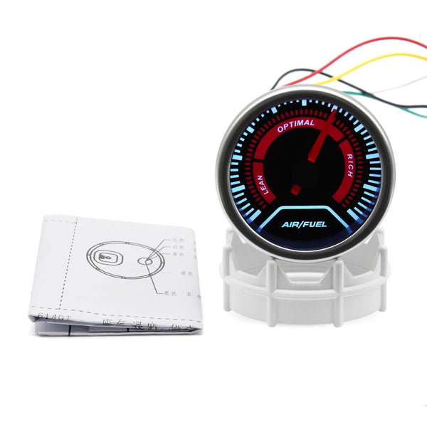 Planet Gates 2" 52mm Universal 12V LED Smoke Len -1~0~2 BAR Turbo Boost Gauge Meter / Turbo Boost Meter with White LED Backlight For 12V Car