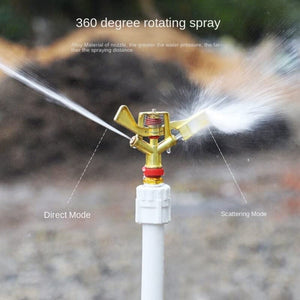 Planet Gates 2.54/5.08cm / Yellow 1pc, 1/2" Alloy Impact Sprinkler Adjustable 0-360Degree, Rotation Water Sprinkler Head For Garden Irrigation
