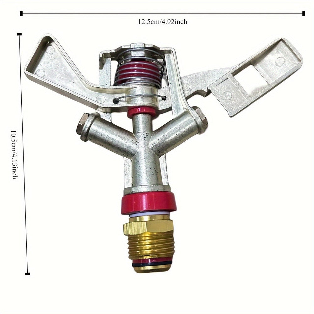 Planet Gates 2.54/5.08cm / Yellow 1pc, 1/2" Alloy Impact Sprinkler Adjustable 0-360Degree, Rotation Water Sprinkler Head For Garden Irrigation
