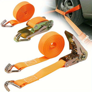 Planet Gates 2.54cm Width 4.88meter length Ratchet Straps, 1in 4.88meter Tie Down Straps With Double J Hook, 2267.96 KG Break Strength Cargo Ratchet Straps For Moving