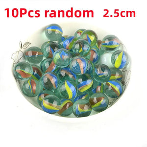 Planet Gates 2.5cm 10pcs 10/50PCS 25/14mm Colorful Glass Marbles Toy Kids Marble Balls Run Game Solitaire Toy Accs Vase Filler&Fish Tank Home Toy Gift