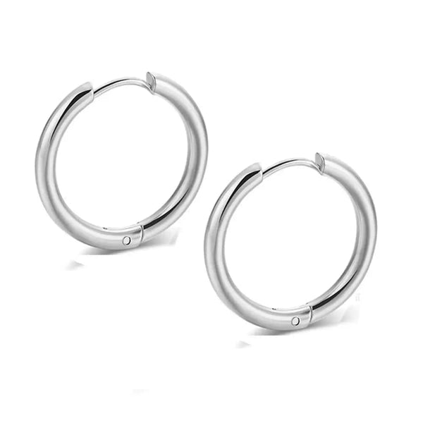 Planet Gates 2.5mm stell / 20mm 2PC /Set Stainless Steel Small Hoop Earrings for Women Men Gold Color Black Circle Thick Ear Ring Huggie Earrings Hoop Piercing