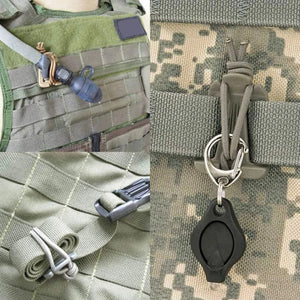 Planet Gates 2/5Pcs Molle Backpack Buckle Carabiner Clips Outdoor Nylon Camping Bag Hanger Hook Clamp EDC Carabiner Survival Gear Tools