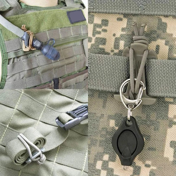 Planet Gates 2/5Pcs Molle Backpack Buckle Carabiner Clips Outdoor Nylon Camping Bag Hanger Hook Clamp EDC Carabiner Survival Gear Tools