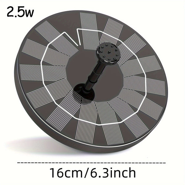 Planet Gates 2.5W 1pc Solar Fountain Pump, Solar Powered Water Fountain, Solar Fountain Bird Bath Pump, Free Standing Portable Floating Solar Powered Water Fountain Pump Stand-Alone Portable Floating Solar Drinking Water Pump For Garden