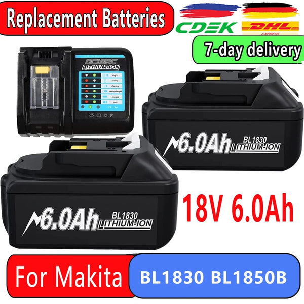 Planet Gates 2 6.0Ah 3A Charger / United Arab Emirates 18V 6.0Ah Powerful Replacement For Makita Compatible Makita Battery BL1860 BL1850B BL1830 Series Battery Replacement Battery