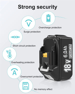 Planet Gates 2 6.0Ah 3A Charger / United Arab Emirates 18V 6.0Ah Powerful Replacement For Makita Compatible Makita Battery BL1860 BL1850B BL1830 Series Battery Replacement Battery