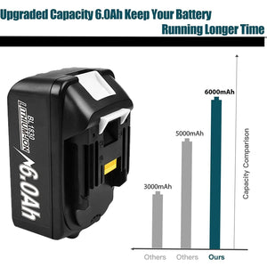 Planet Gates 2 6.0Ah 3A Charger / United Arab Emirates 18V 6.0Ah Powerful Replacement For Makita Compatible Makita Battery BL1860 BL1850B BL1830 Series Battery Replacement Battery