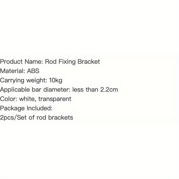 Planet Gates 2/6/10pcs Multifunctional Punch-Free Wall Hook For Curtain Rod, Transparent Rod Holder, Strong Adhesive Load-Bearing Rod Bracket, Bathroom Accessories