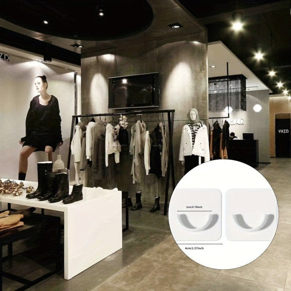 Planet Gates 2/6/10pcs Multifunctional Punch-Free Wall Hook For Curtain Rod, Transparent Rod Holder, Strong Adhesive Load-Bearing Rod Bracket, Bathroom Accessories