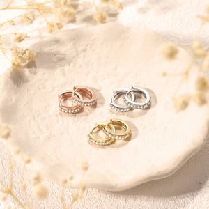 Planet Gates 2/6PCS 316L Stainless Steel Minimalist Hoop Earrings Crystal Zirconia Small Cartilage Helix Tragus Piercing Jewelry for Women