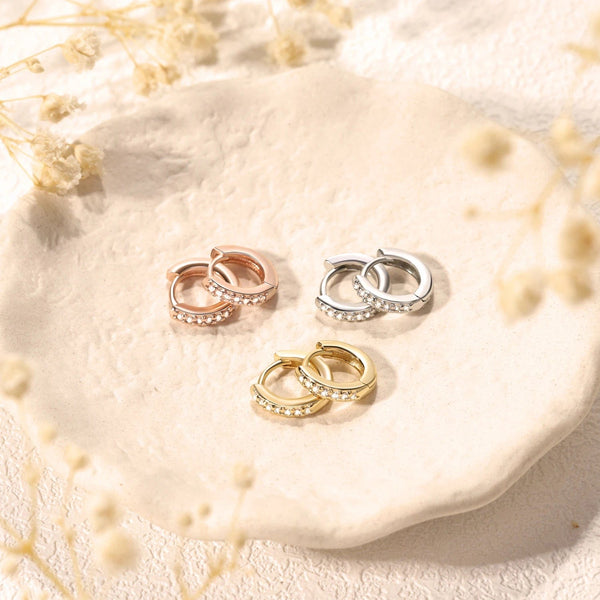 Planet Gates 2/6PCS 316L Stainless Steel Minimalist Hoop Earrings Crystal Zirconia Small Cartilage Helix Tragus Piercing Jewelry for Women