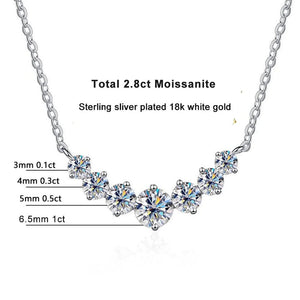 Planet Gates 2.8ct / Moissanite Moissanite Necklace For Woman Wedding Fine Jewely With Certificates 925 Sterling Sliver Plated 18k White Gold Necklace