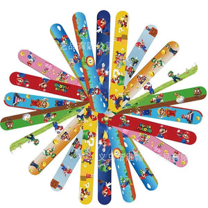 Planet Gates 2 a set of 12 Sonic The Hedgehog Wrist Strap Children Clap Ring Slap Bracelets Kids Snapping Rings Toy Party Product Children's Birthday Gifts