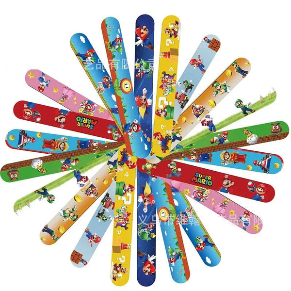 Planet Gates 2 a set of 12 Sonic The Hedgehog Wrist Strap Children Clap Ring Slap Bracelets Kids Snapping Rings Toy Party Product Children's Birthday Gifts