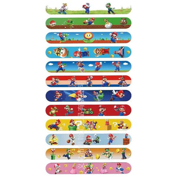 Planet Gates 2 a set of 12 Sonic The Hedgehog Wrist Strap Children Clap Ring Slap Bracelets Kids Snapping Rings Toy Party Product Children's Birthday Gifts