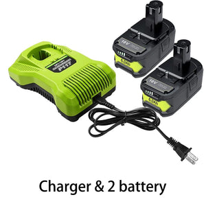 Planet Gates 2 battery 1 charger / United Arab Emirates 6Ah For RYOBI P108 18V One+ Plus Battery 18 Volt Lithium-Ion Power Tools P104 P107 RB18L50 RB18L20 P108