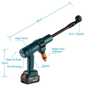 Planet Gates 2 Battery EU Plug / CHINA / Electric 3500W 200Bar Brushless High Pressure Car Wash Washer Gun 6 IN 1 Cordless Foam Generator Cleaning Machine For Makita 18V Battery