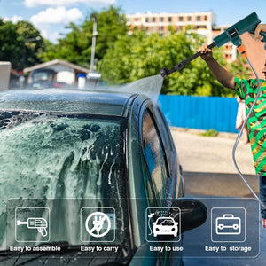 Planet Gates 2 Battery EU Plug / CHINA / Electric 3500W 200Bar Brushless High Pressure Car Wash Washer Gun 6 IN 1 Cordless Foam Generator Cleaning Machine For Makita 18V Battery