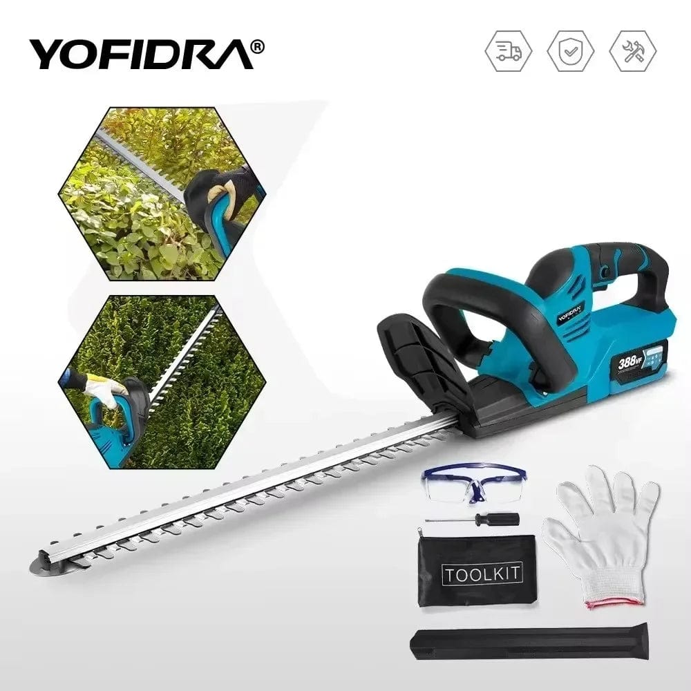 Planet Gates 2 Battery EU PLUG / france YOFIDRA 2000W Electric Hedge Trimmer 15000 RPM Lawn Mower Garden Landscaping Hedge Pruner Trimmer Tool For Makita 18V Battery