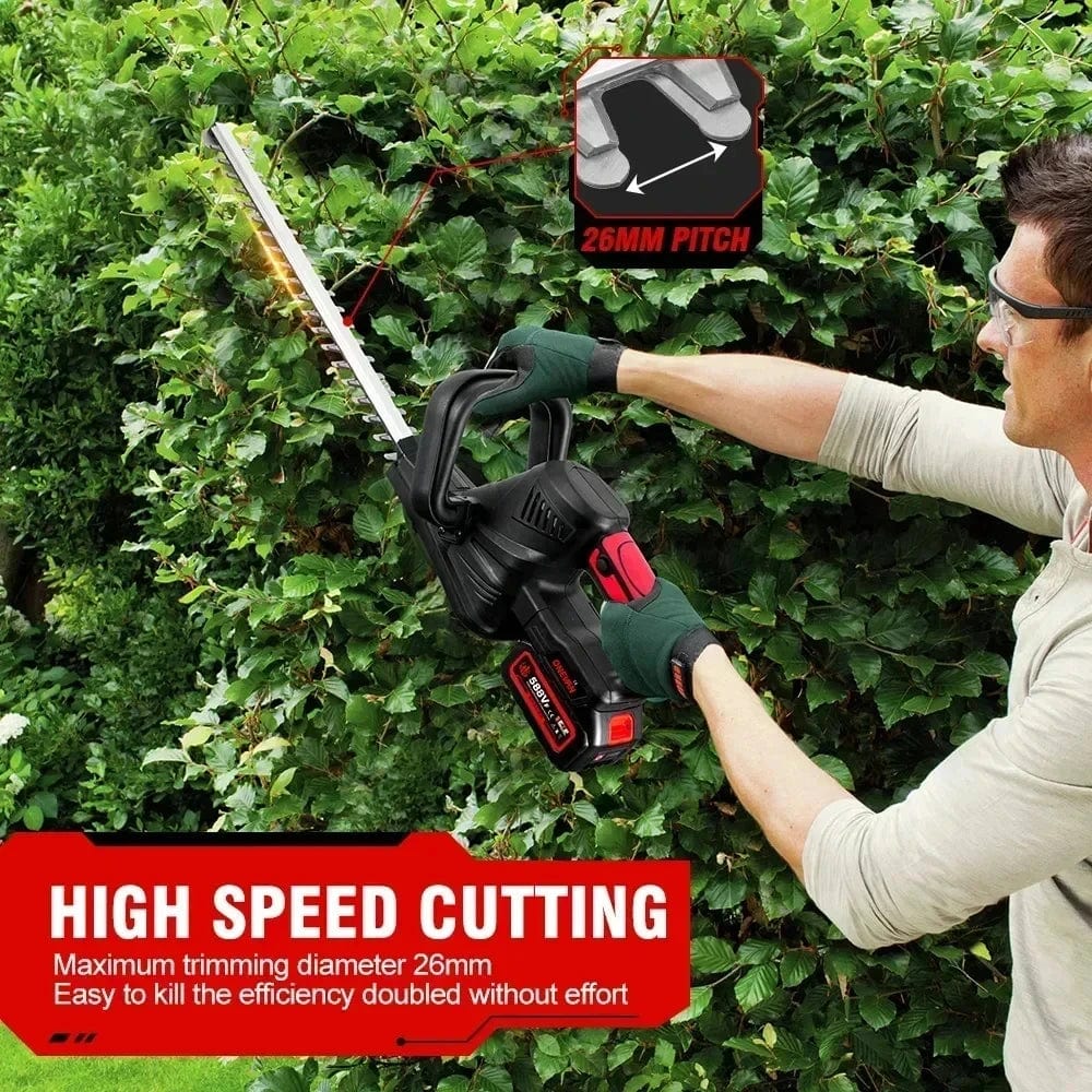 Planet Gates 2 Battery EU Plug / spain 2000W Brushless Electric Hedge Trimmer Cordless Household Trimmer Rechargeable Grass Trimmer Garden Tools For Makita 18V Battery