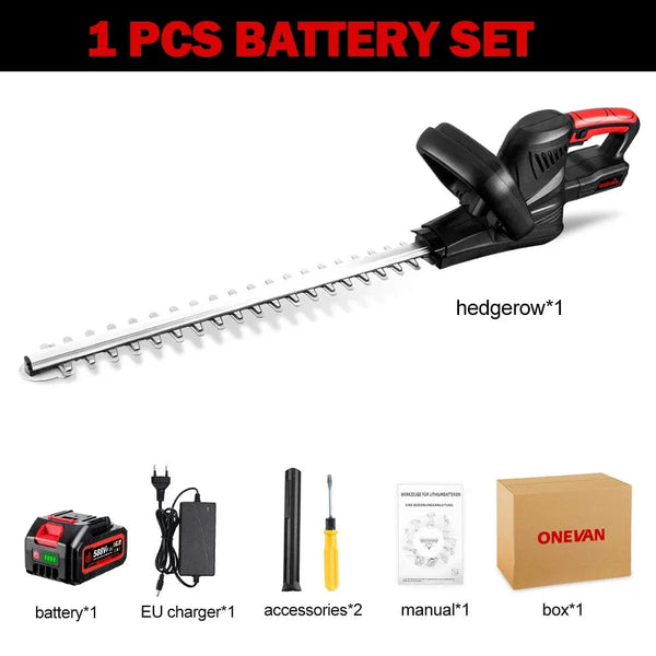 Planet Gates 2 Battery EU Plug / spain 2000W Brushless Electric Hedge Trimmer Cordless Household Trimmer Rechargeable Grass Trimmer Garden Tools For Makita 18V Battery