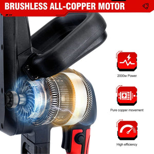 Planet Gates 2 Battery EU Plug / spain 2000W Brushless Electric Hedge Trimmer Cordless Household Trimmer Rechargeable Grass Trimmer Garden Tools For Makita 18V Battery